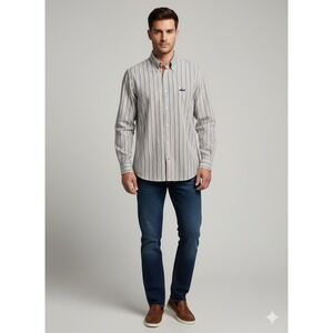 Paul & Shark Yachting Striped Button Down Long Sleeve Shirt‎ Men's Size 42 Italy